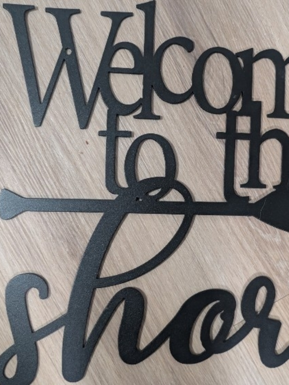 Black Metal 'Welcome to the Shore' Wall Sign